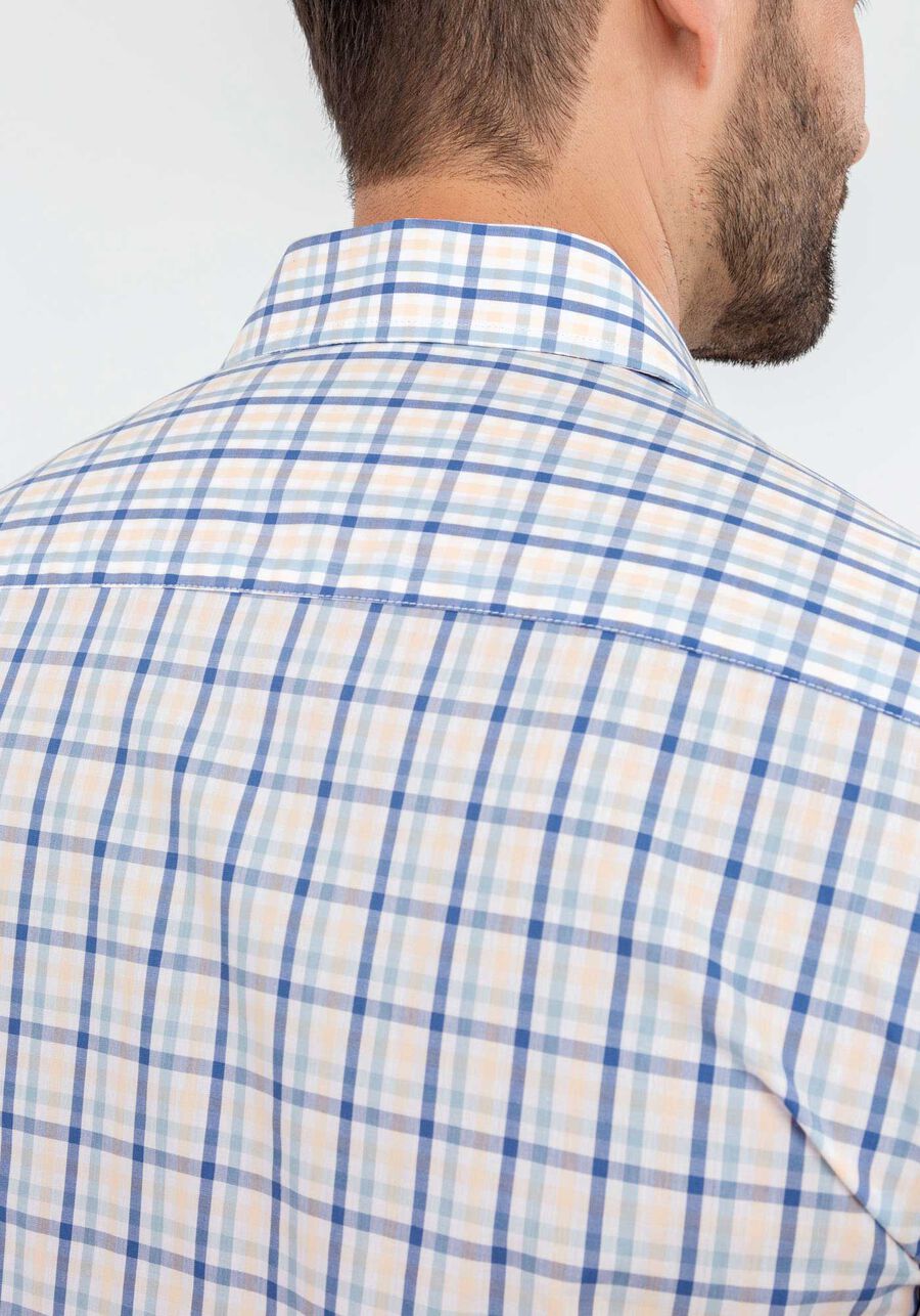 Camisa Masculina Slim Fit em Tricoline Texturizado, AZUL TENDER, large.