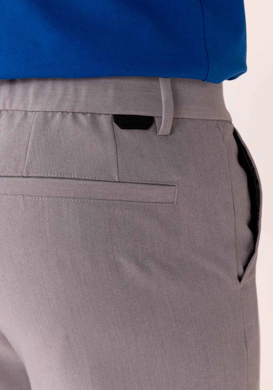 Calça Masculina Com Bolsos E Passantes, MESCLA MEDIO. Calça Masculina Com Bolsos E Passantes, MESCLA MEDIO, large.