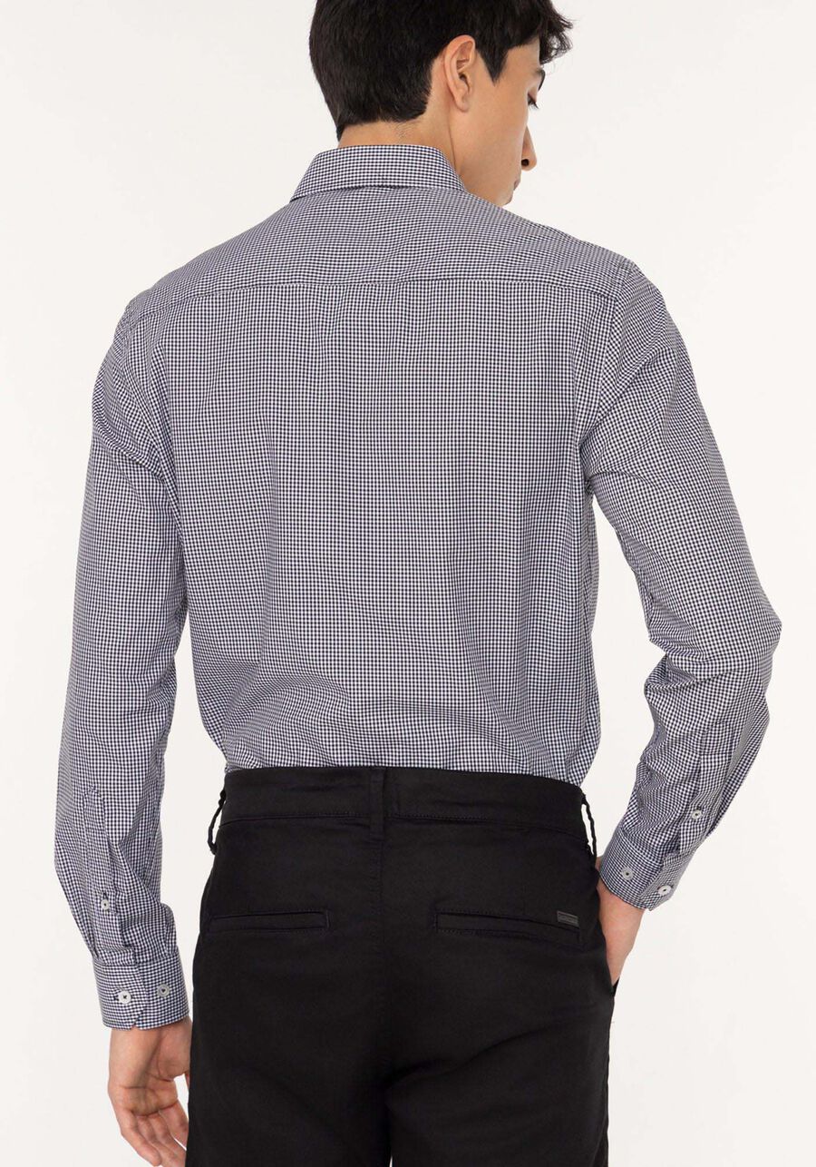 Camisa Masculina De Mangas Longas Slim Fit Com Fio Egípcio, PRETO. Camisa Masculina De Mangas Longas Slim Fit Com Fio Egípcio, PRETO, large.