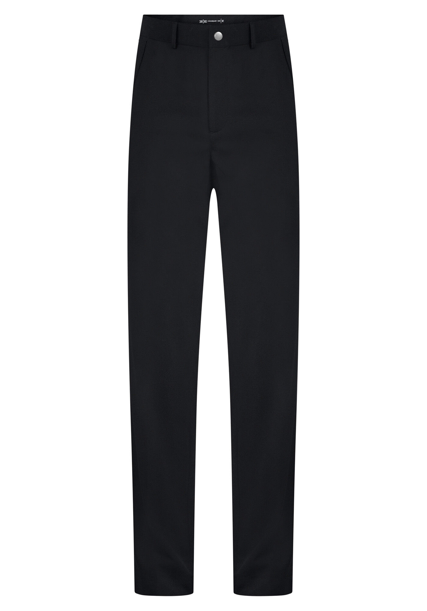 Cal&ccedil;a Em Tecido Plano Com Bolsos E Elastano, PRETO REATIVO, large.
