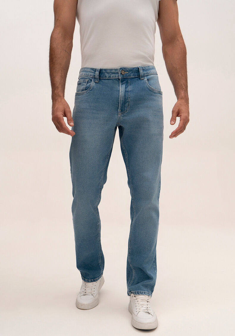 Cal&ccedil;a Jeans Masculina Reta Radial Com Elastano E Passantes, JEANS, large.