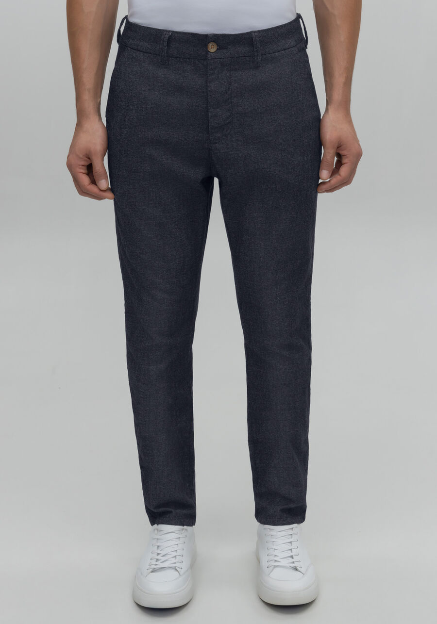 Calça Chino Slim Turbofan Em Sarja Com Elastano, MARINHO IMPERIO. Calça Chino Slim Turbofan Em Sarja Com Elastano, MARINHO IMPERIO, large.