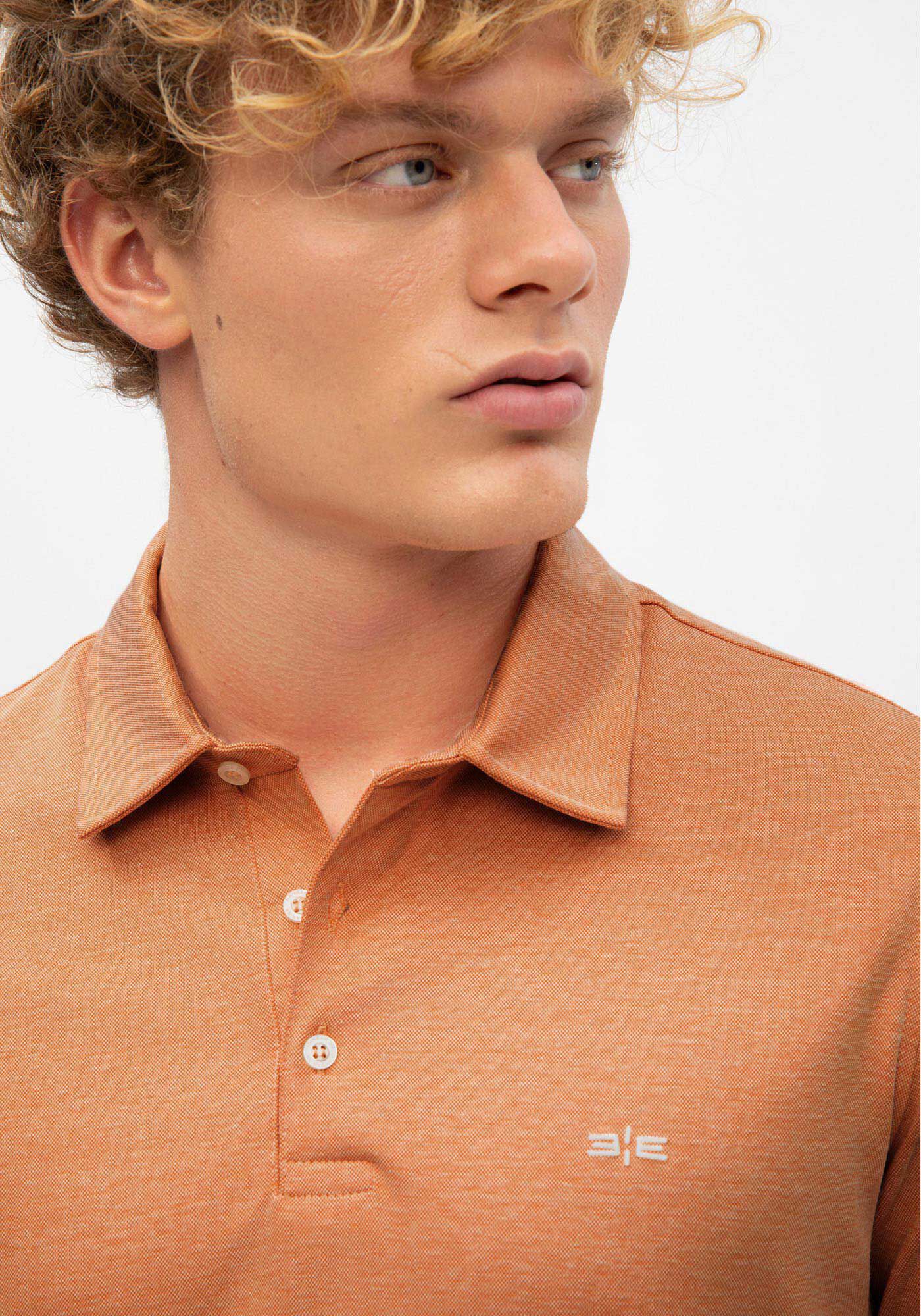 Camisa Polo Masculina em Malha Piquet Gold, LARANJA LITTIUM, large.