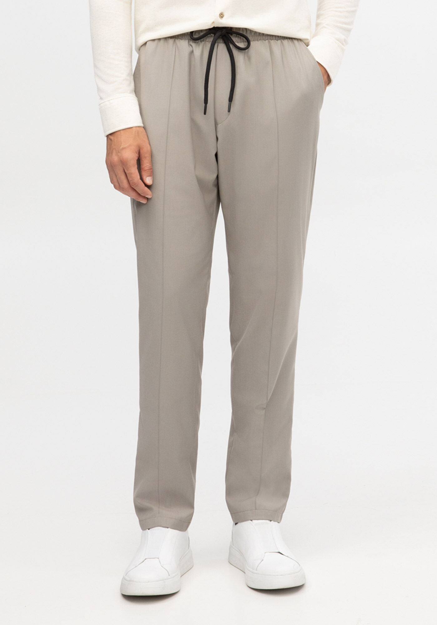 Cal&ccedil;a Masculina em Tecido Alfaiataria com Cadar&ccedil;o, BEGE RUSSET, large.