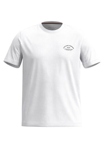 Camiseta De Mangas Curtas Com Estampa Frente E Costas, BRANCO. Camiseta De Mangas Curtas Com Estampa Frente E Costas, BRANCO, large.