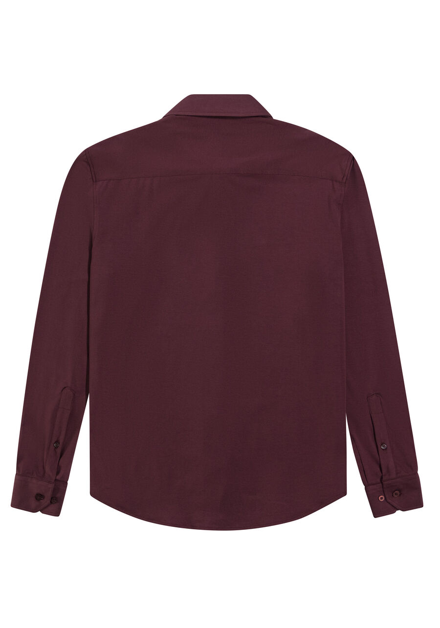Camisa De Mangas Longas Em Malha Pima Slim Fit Masculina, BORDO WITCH. Camisa De Mangas Longas Em Malha Pima Slim Fit Masculina, BORDO WITCH, large.