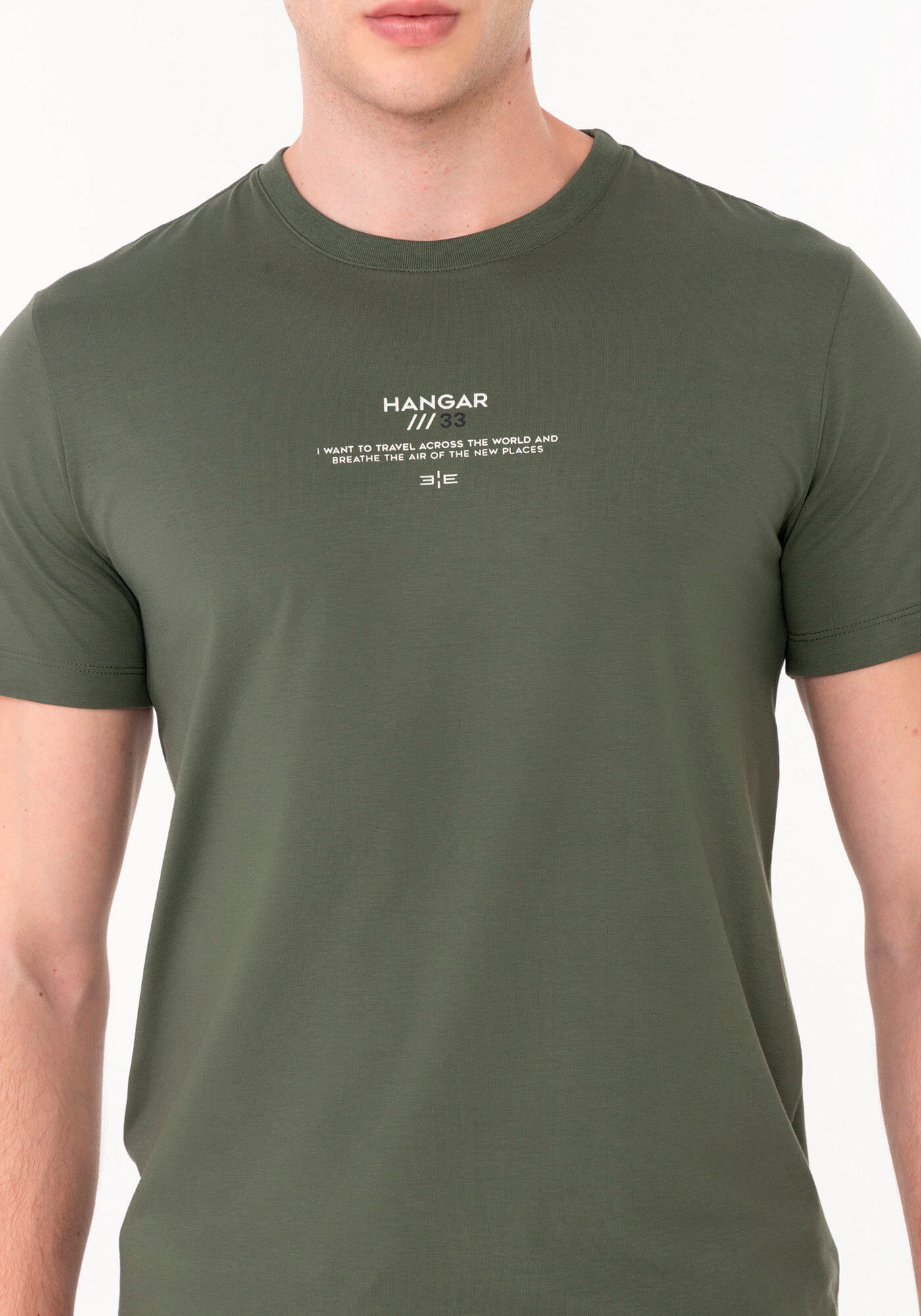 Camiseta De Mangas Curtas Em Malha De Algod&atilde;o Com Elastano, VERDE HEIR, large.