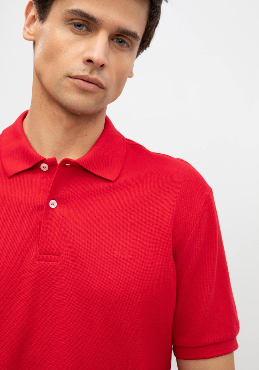 Camisa Polo De Mangas Curtas Colors Em Malha Mercerizada, VERMELHO NATTY. Camisa Polo De Mangas Curtas Colors Em Malha Mercerizada, VERMELHO NATTY, large.