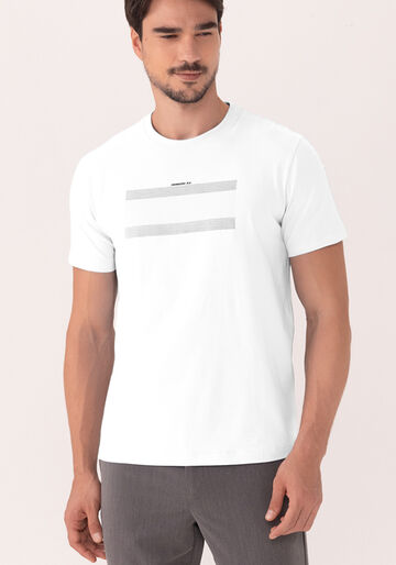 Camiseta Com Estampa Localizada Em Malha Com Elastano, AZUL EXPRIM. Camiseta Com Estampa Localizada Em Malha Com Elastano, AZUL EXPRIM, large.