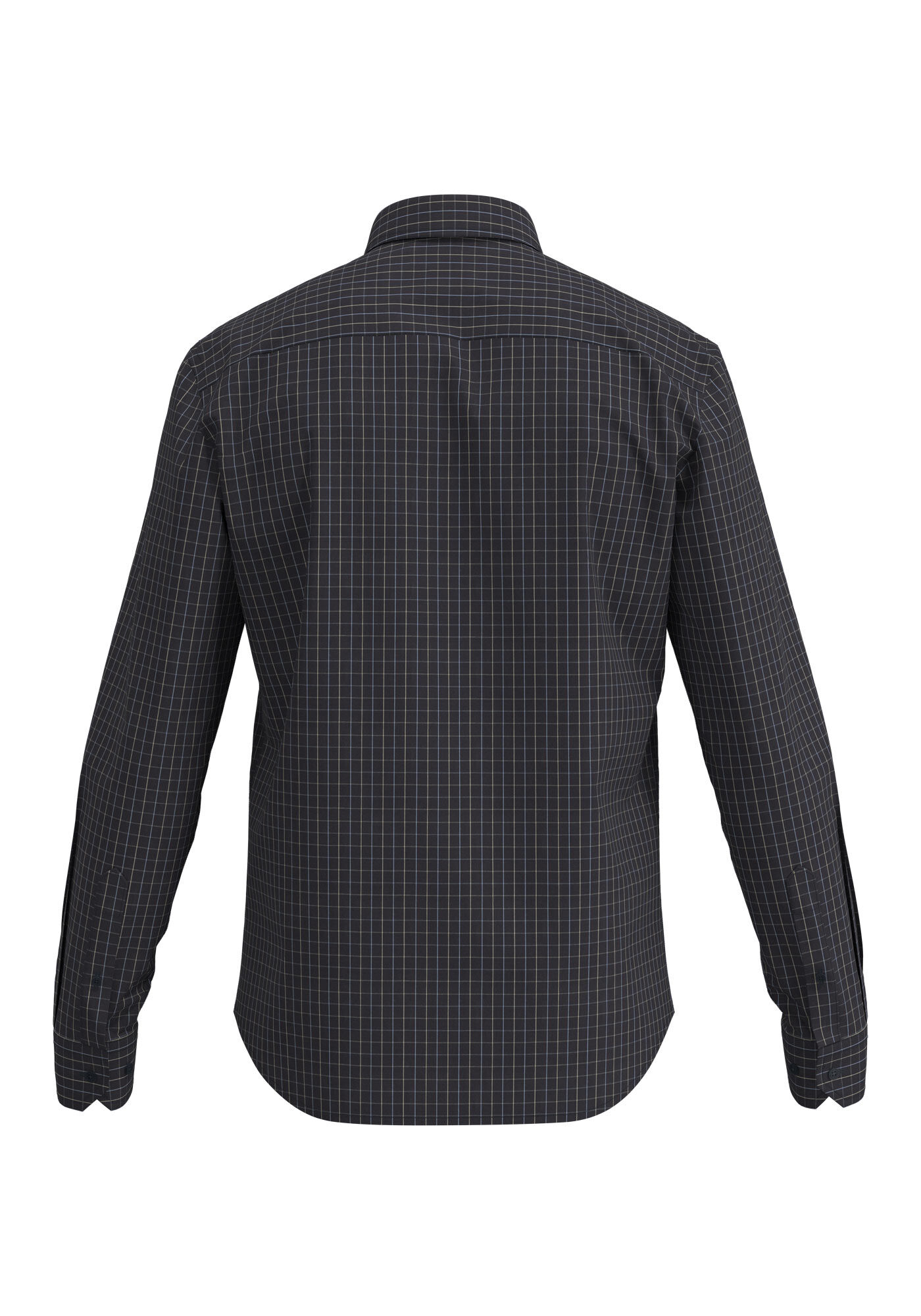 Camisa De Mangas Longas Slim Fit Em Algod&atilde;o Mercerizado, MARINHO ACTION, large.