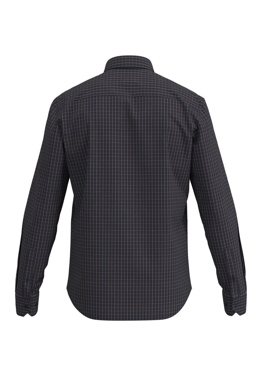 Camisa De Mangas Longas Slim Fit Em Algodão Mercerizado, MARINHO ACTION. Camisa De Mangas Longas Slim Fit Em Algodão Mercerizado, MARINHO ACTION, large.