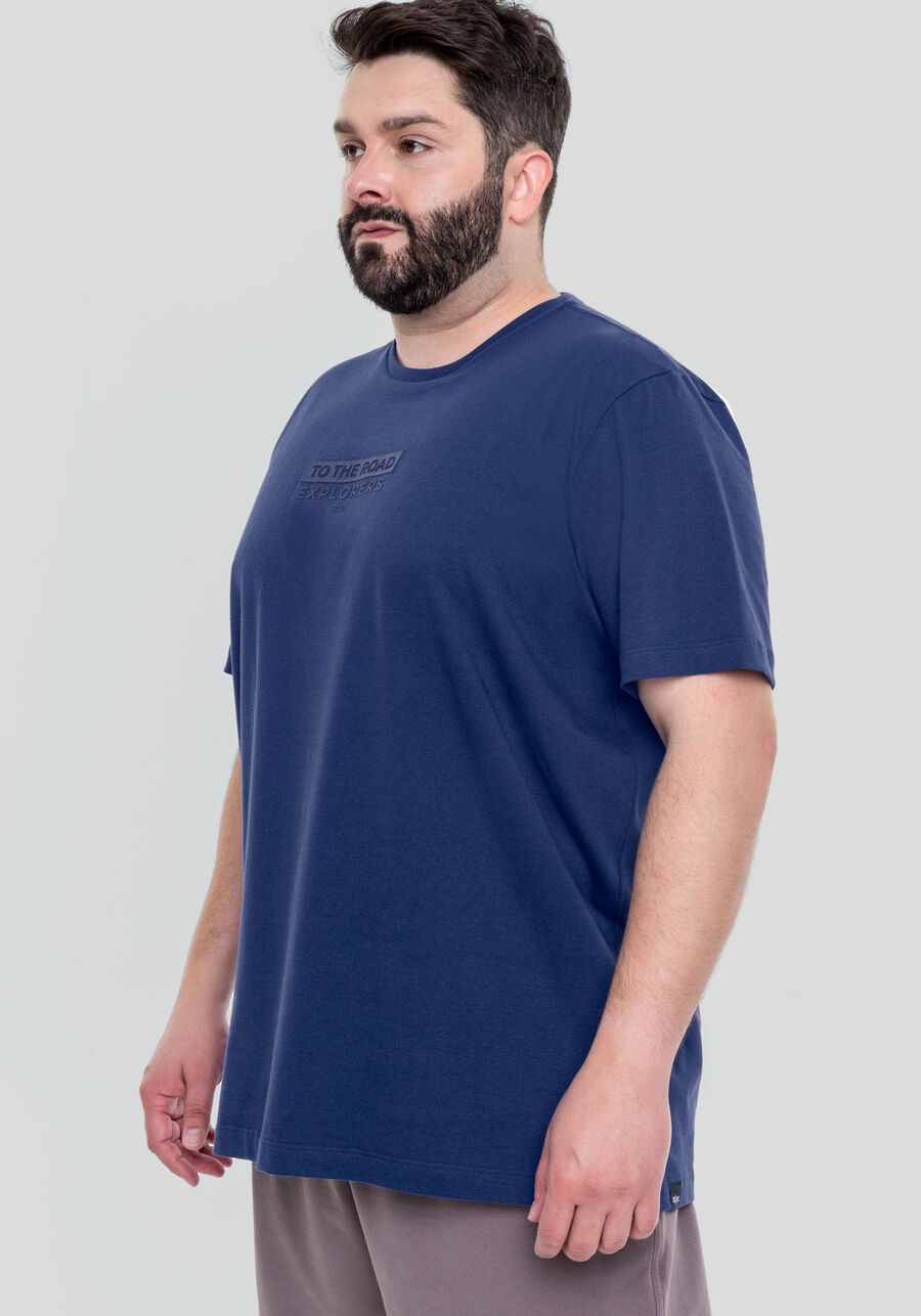 Camiseta Masculina Estampada em Malha Big & Tall, MARINHO INLE, large.