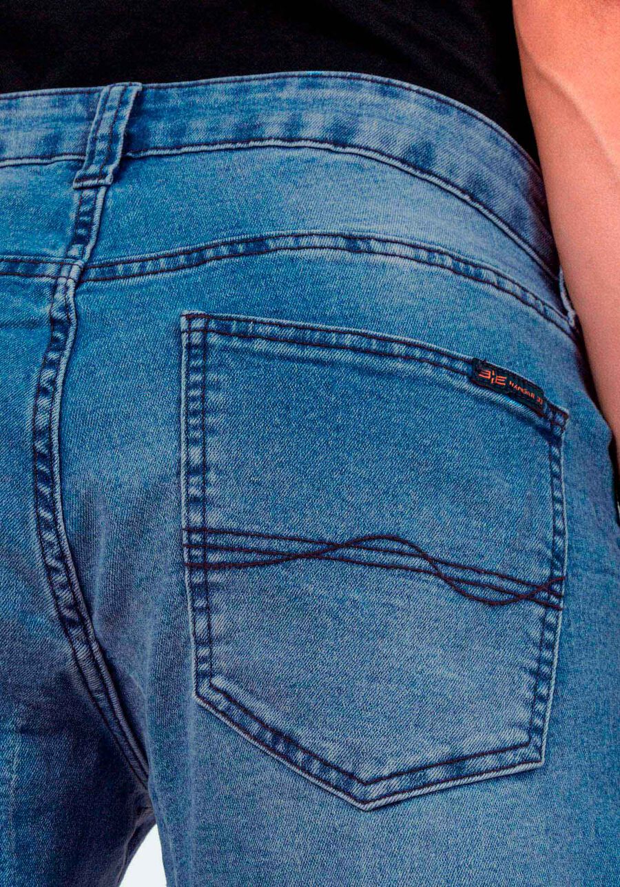 Calça Jeans Slim Antidesgaste Lavagem Média, JEANS. Calça Jeans Slim Antidesgaste Lavagem Média, JEANS, large.
