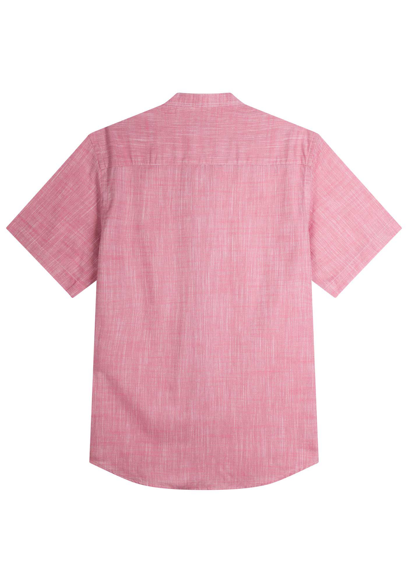 Camisa Com Gola Padre E Mangas Curtas Masculina Slim Fit, BORDO WITCH, large.