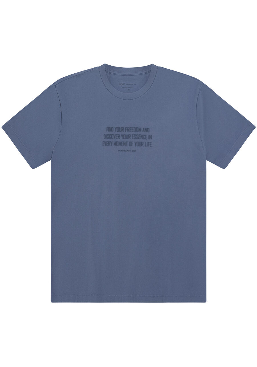Camiseta Masculina em Malha Leve com Estampa, AZUL SEED. Camiseta Masculina em Malha Leve com Estampa, AZUL SEED, large.