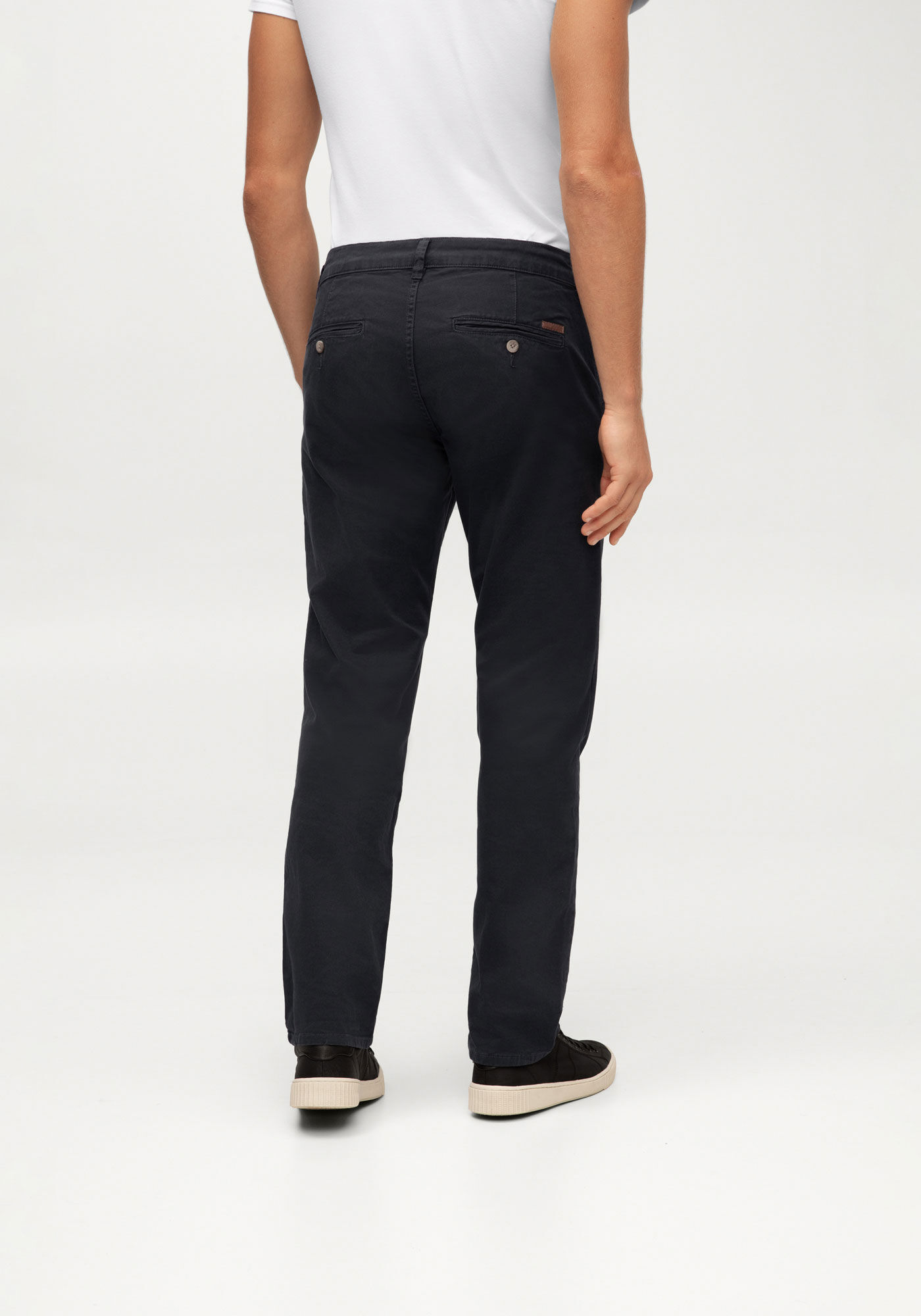 Cal&ccedil;a Reta Radial Em Sarja De Alfaiataria Com Elastano, PRETO REATIVO, large.