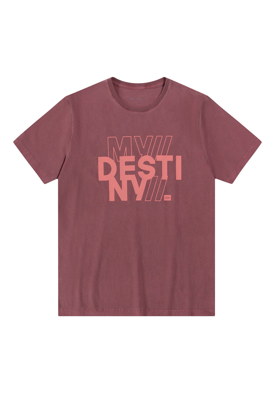 Camiseta em Malha Estampa My Destiny, BORDO WITCH. Camiseta em Malha Estampa My Destiny, BORDO WITCH, large.
