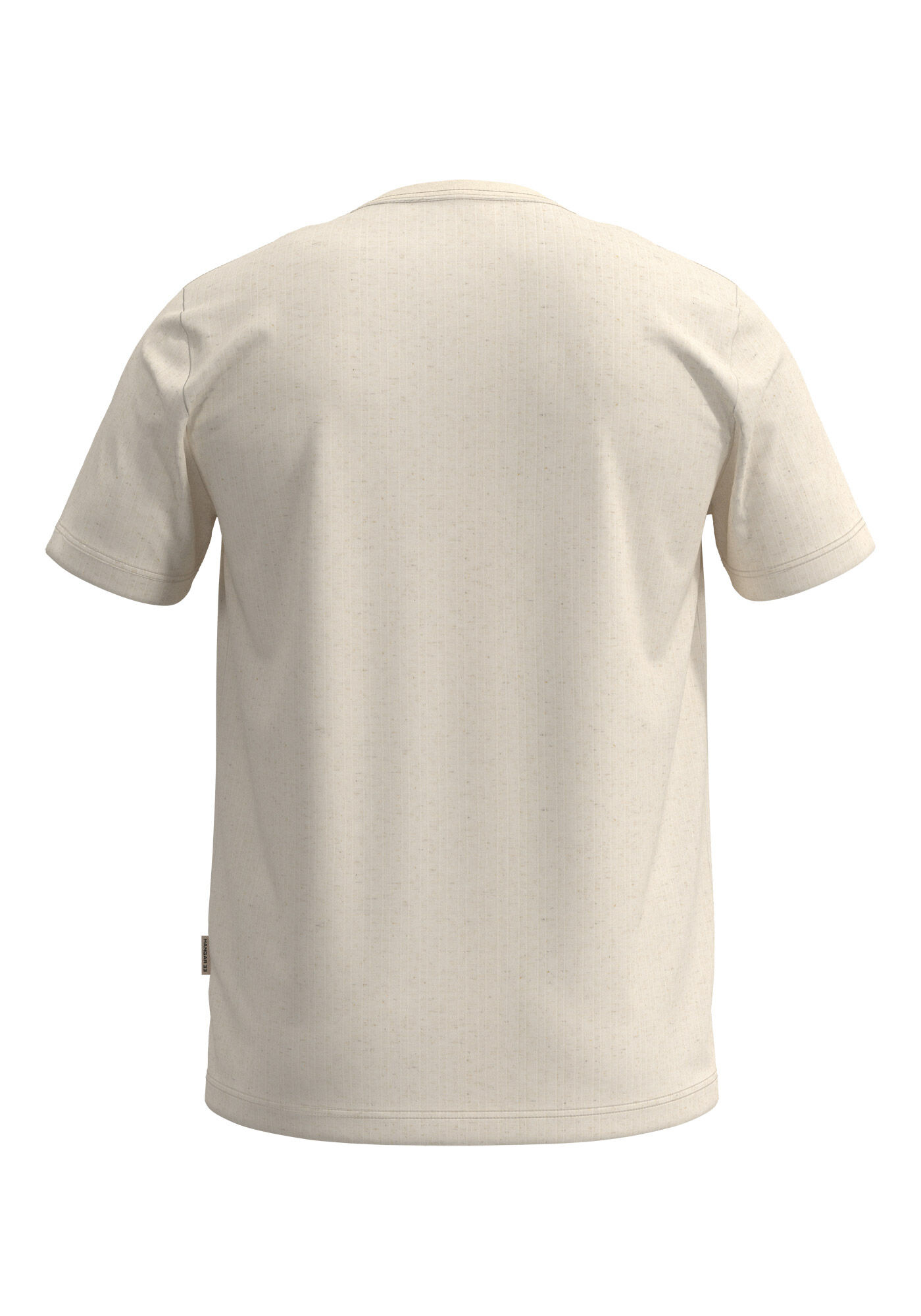 Camiseta De Mangas Curtas Em Malha Texturizada Com Linho, BRANCO OFF WHITE, large.