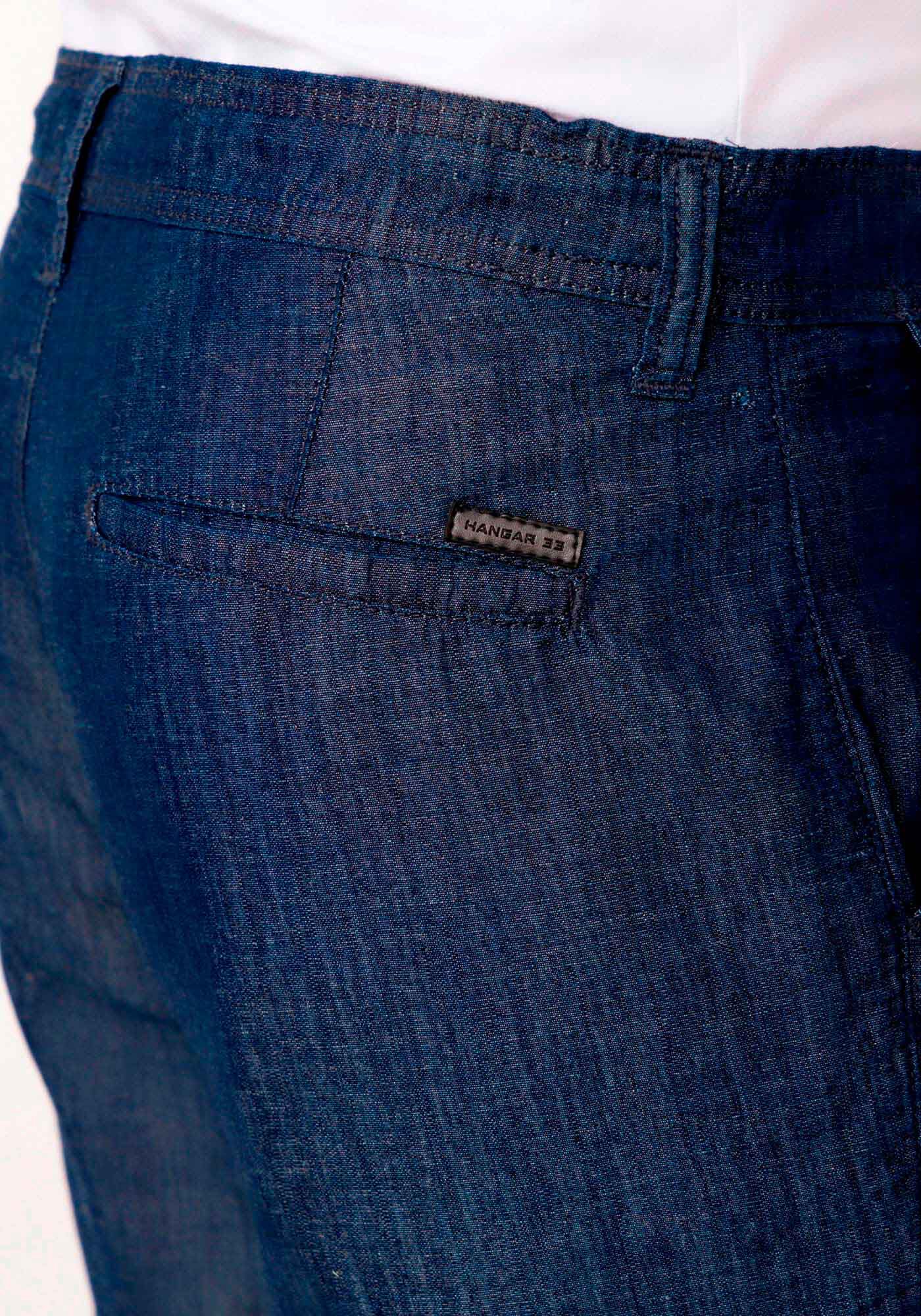 Bermuda Reta Radial Masculina Em Jeans Amaciado Com Linho, JEANS, large.