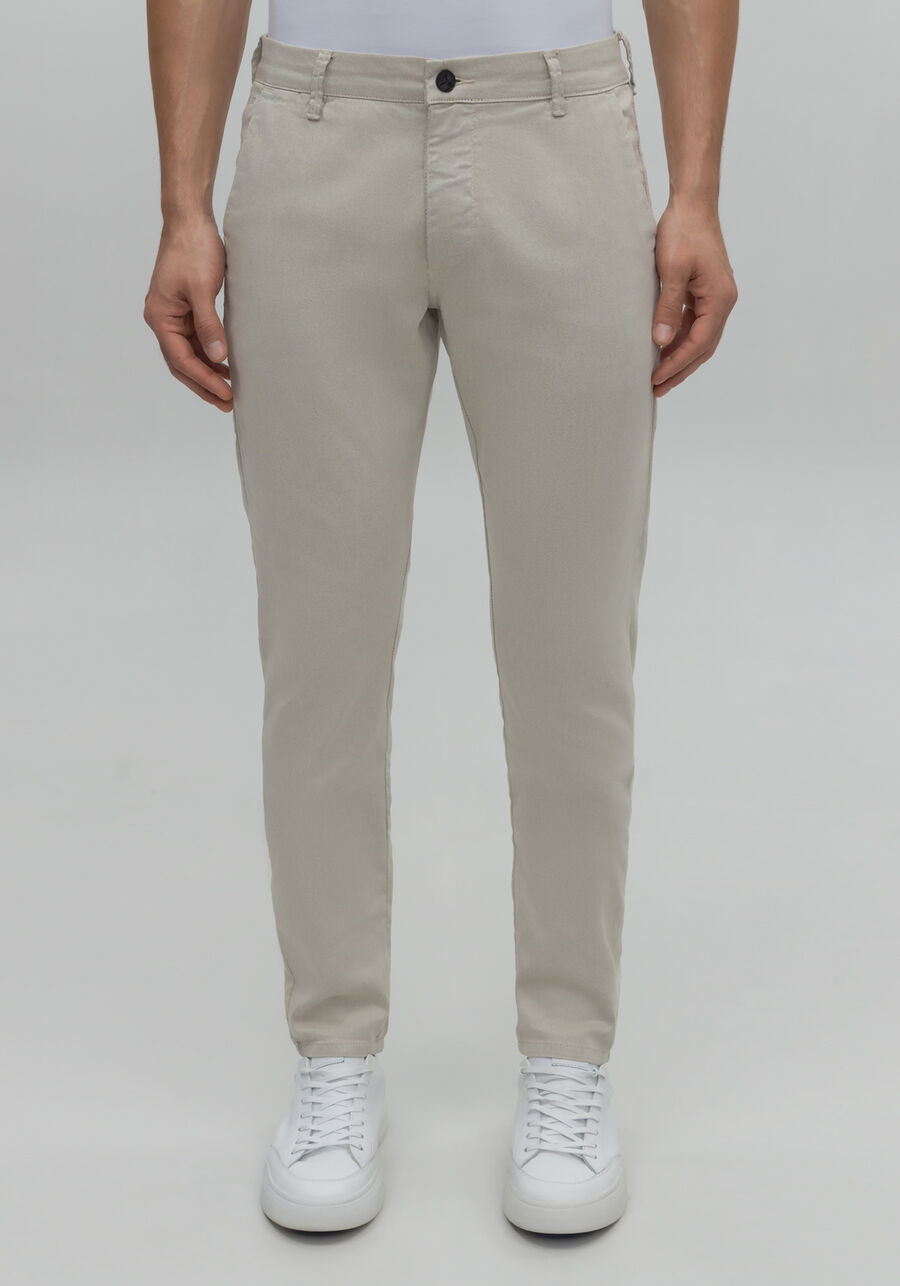 Calça Sarja Masculina Skinny Chino Não Desbota, BEGE CANYON. Calça Sarja Masculina Skinny Chino Não Desbota, BEGE CANYON, large.
