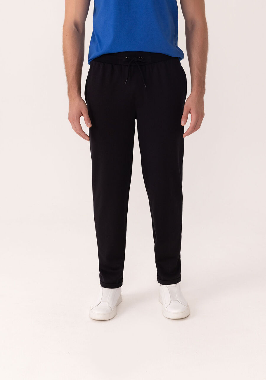 Calça Com Bolsos Funcionais E Cadarço Regulável, PRETO REATIVO. Calça Com Bolsos Funcionais E Cadarço Regulável, PRETO REATIVO, large.