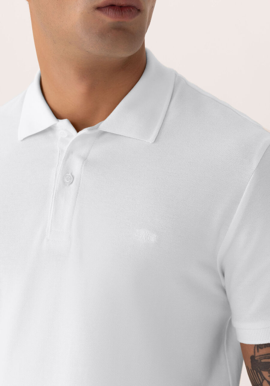 Camisa Polo De Mangas Curtas Colors Em Malha Mercerizada, BRANCO. Camisa Polo De Mangas Curtas Colors Em Malha Mercerizada, BRANCO, large.