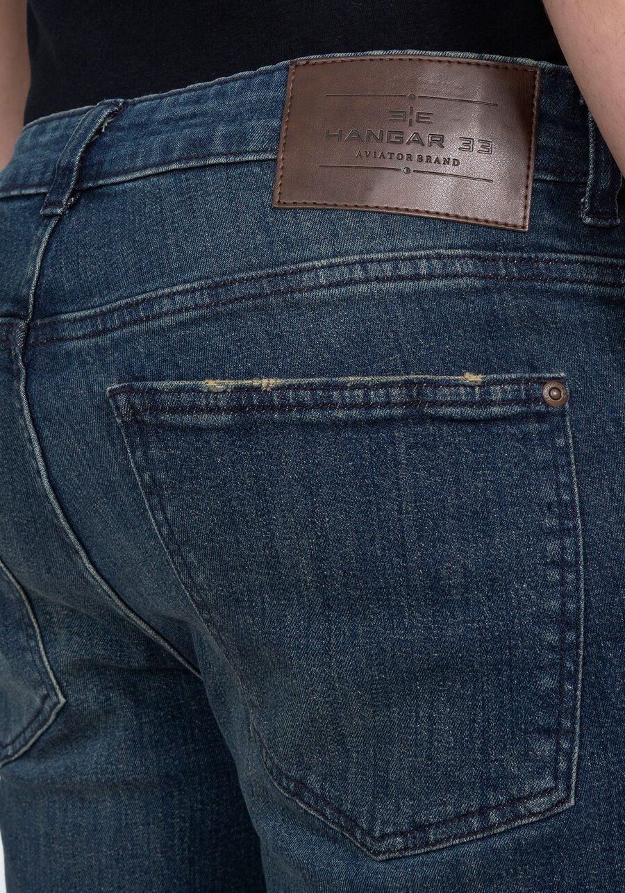 Bermuda Jeans com Elastano Reta, JEANS. Bermuda Jeans com Elastano Reta, JEANS, large.