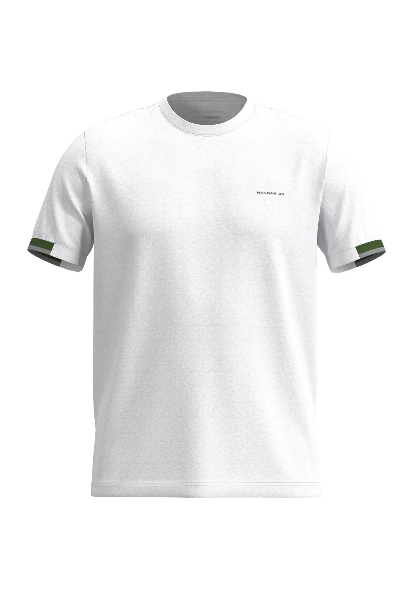 Camiseta De Mangas Curtas Com Retil&iacute;nea Em Meia Malha, BRANCO, large.