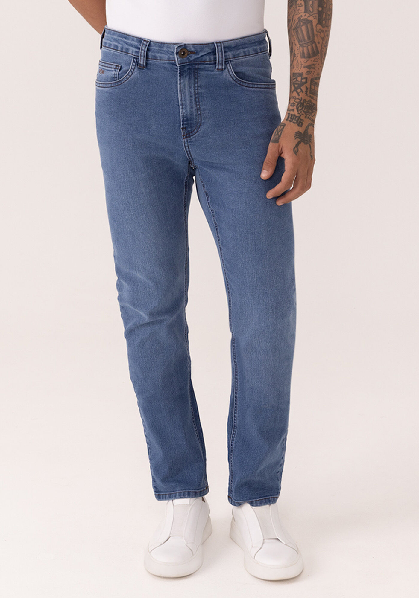 Cal&ccedil;a Jeans Slim Turbofan Com Bolsos, JEANS, large.