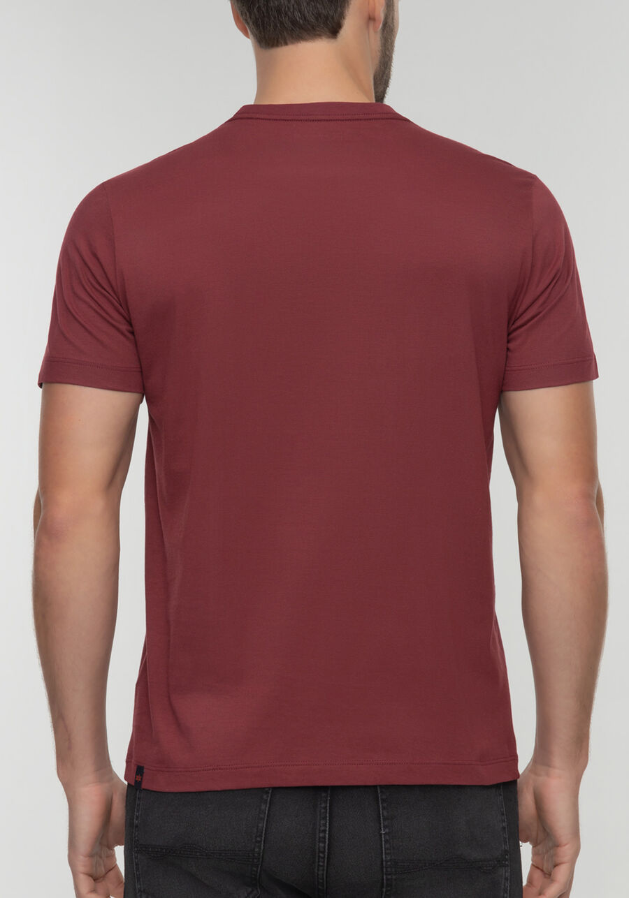 Camiseta De Mangas Curtas Em Malha De Algodão Pima, BORDO. Camiseta De Mangas Curtas Em Malha De Algodão Pima, BORDO, large.