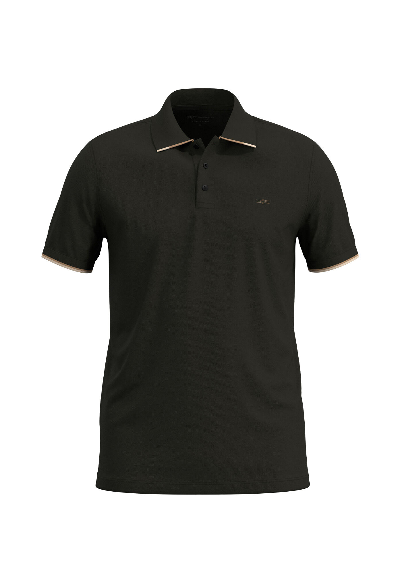 Camisa Polo De Mangas Curtas Em Malha Piquet Mercerizada, PRETO, large.