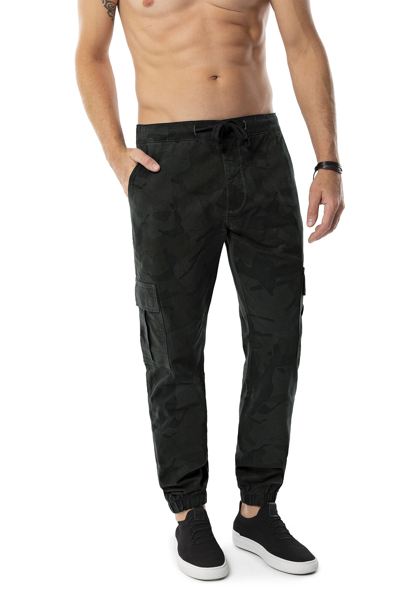 Cal&ccedil;a Jeans Jogging Camuflada, VERDE FURIA, large.