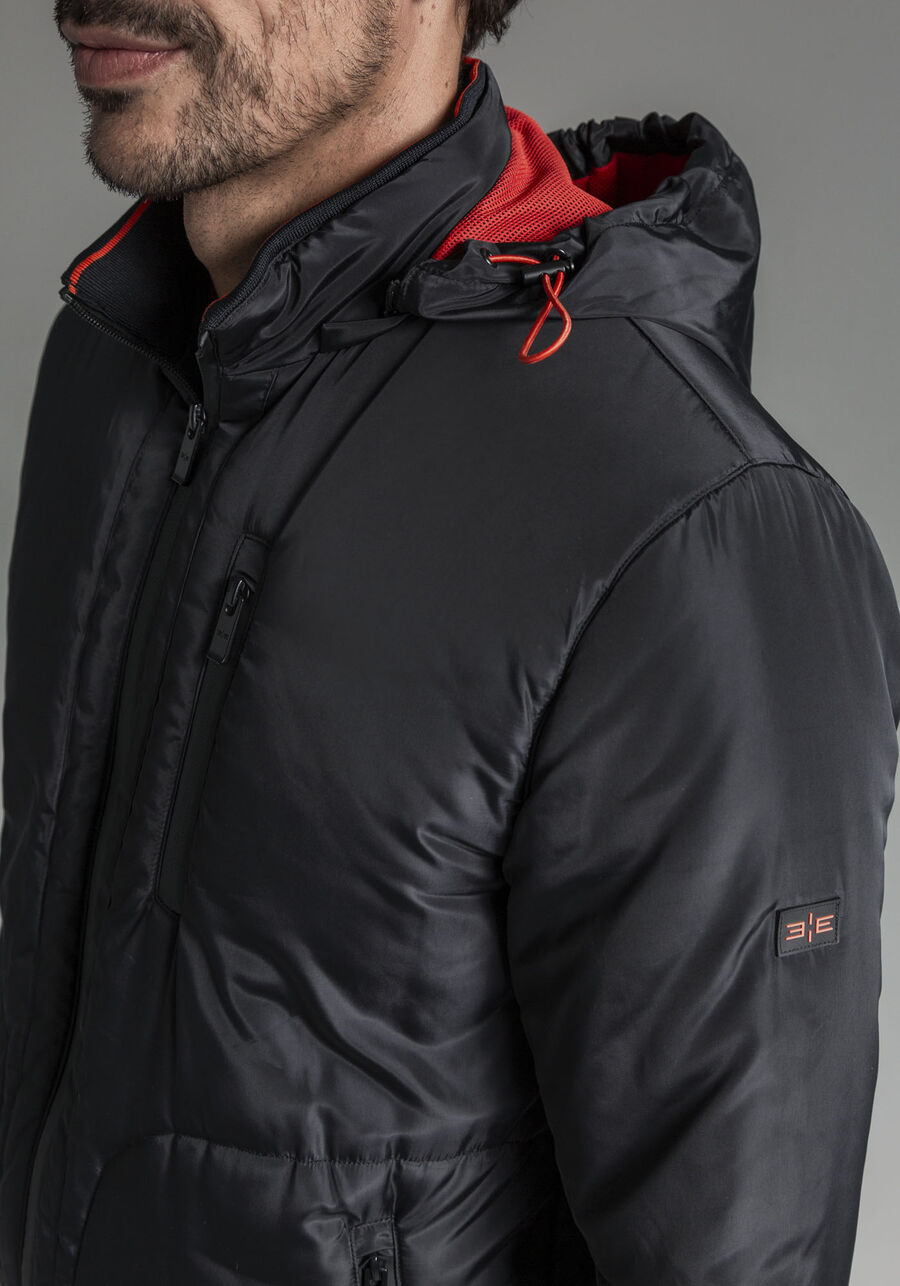 Jaqueta Em Tecido Nylon Com Capuz Removível E Zíper, MARINHO IMPERIO. Jaqueta Em Tecido Nylon Com Capuz Removível E Zíper, MARINHO IMPERIO, large.