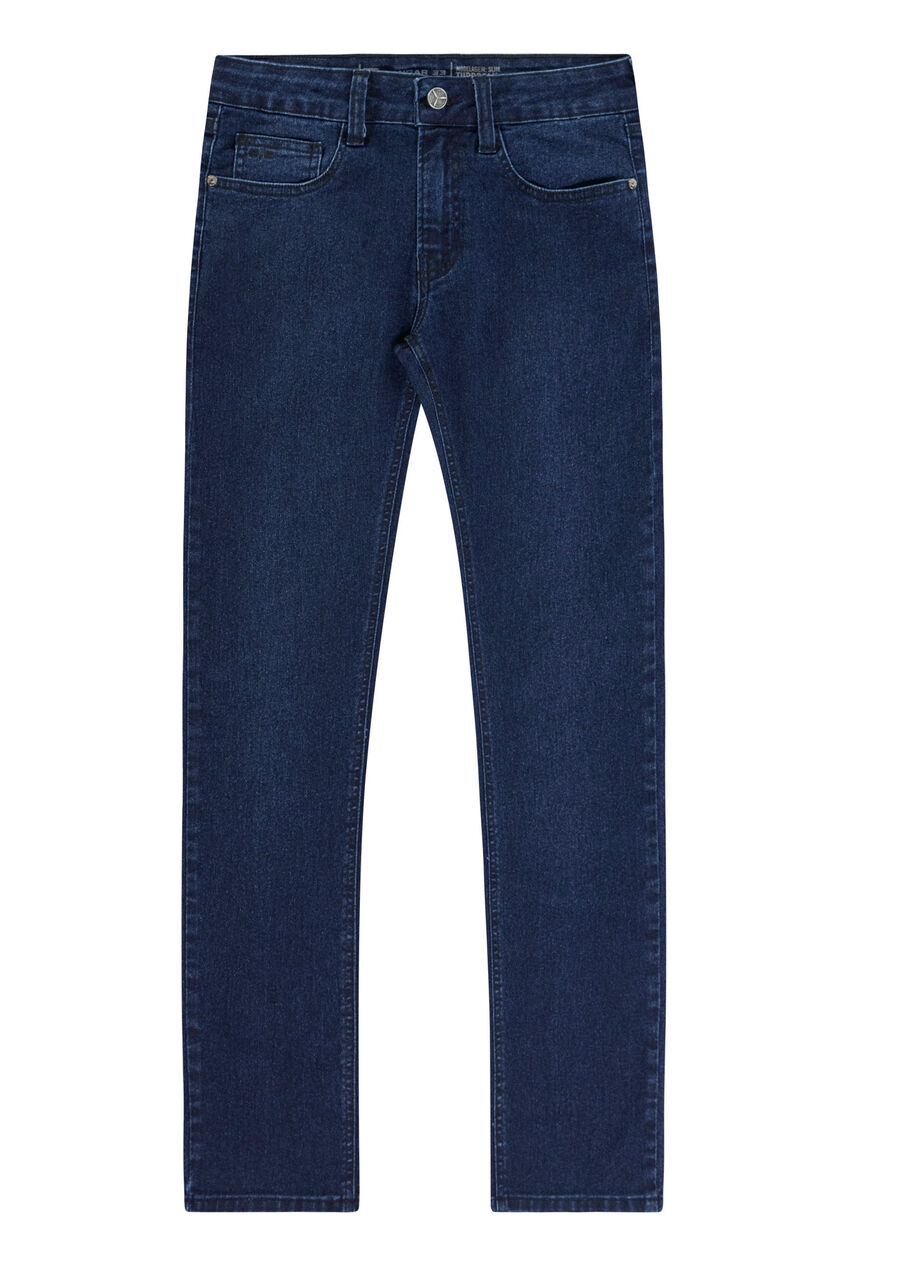 Calça Jeans Juvenil Slim com Elasticidade, JEANS. Calça Jeans Juvenil Slim com Elasticidade, JEANS, large.