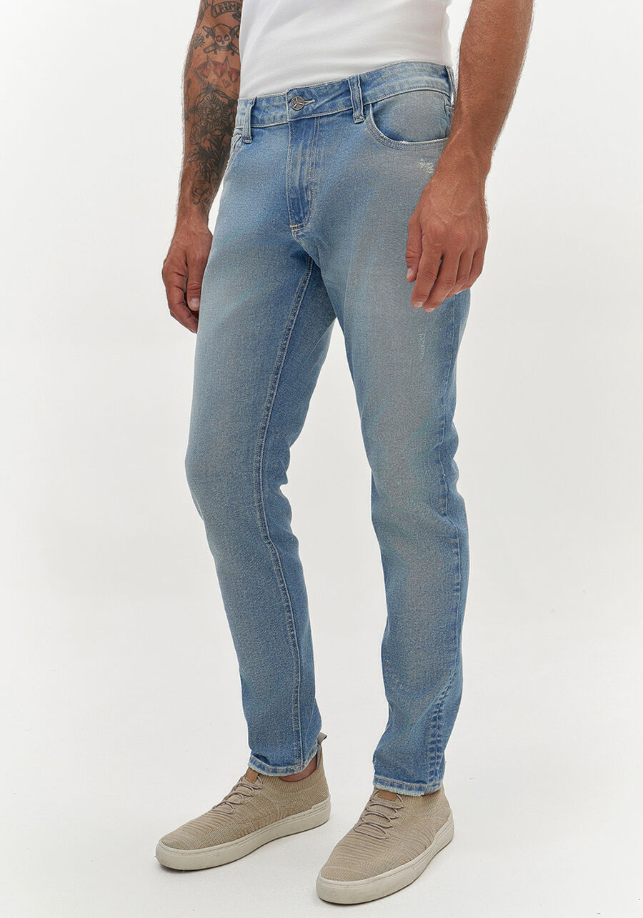 Calça Jeans Masculina Skinny Estonada, JEANS. Calça Jeans Masculina Skinny Estonada, JEANS, large.