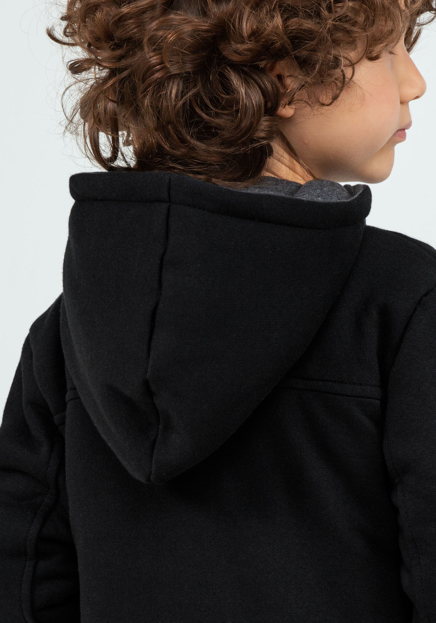 Jaqueta em Moletom com Forro Tal Pai Tal Filho Infantil, PRETO REATIVO, large.