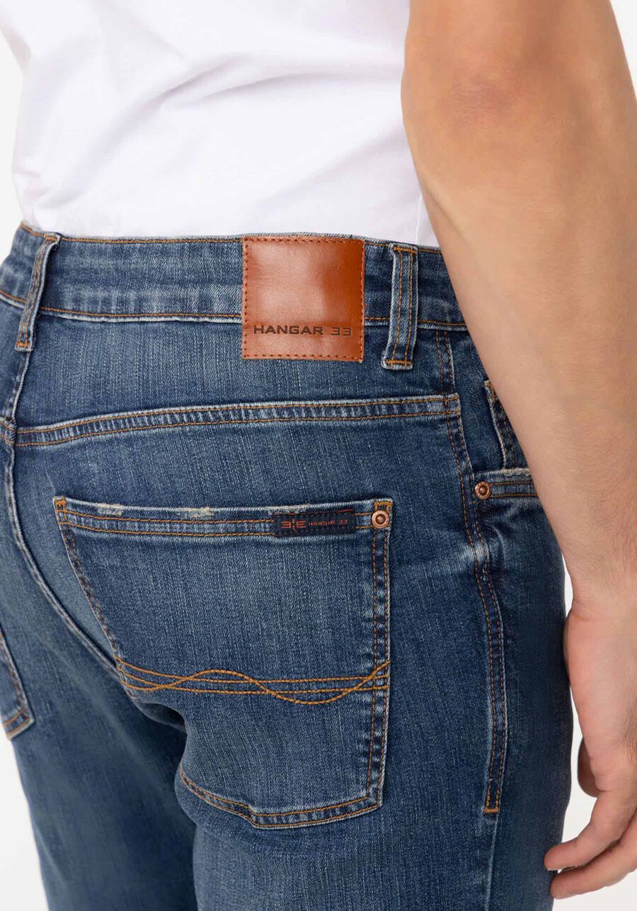 Calça Jeans Masculina Turbofan Slim Com Bolsos E Elastano, JEANS. Calça Jeans Masculina Turbofan Slim Com Bolsos E Elastano, JEANS, large.