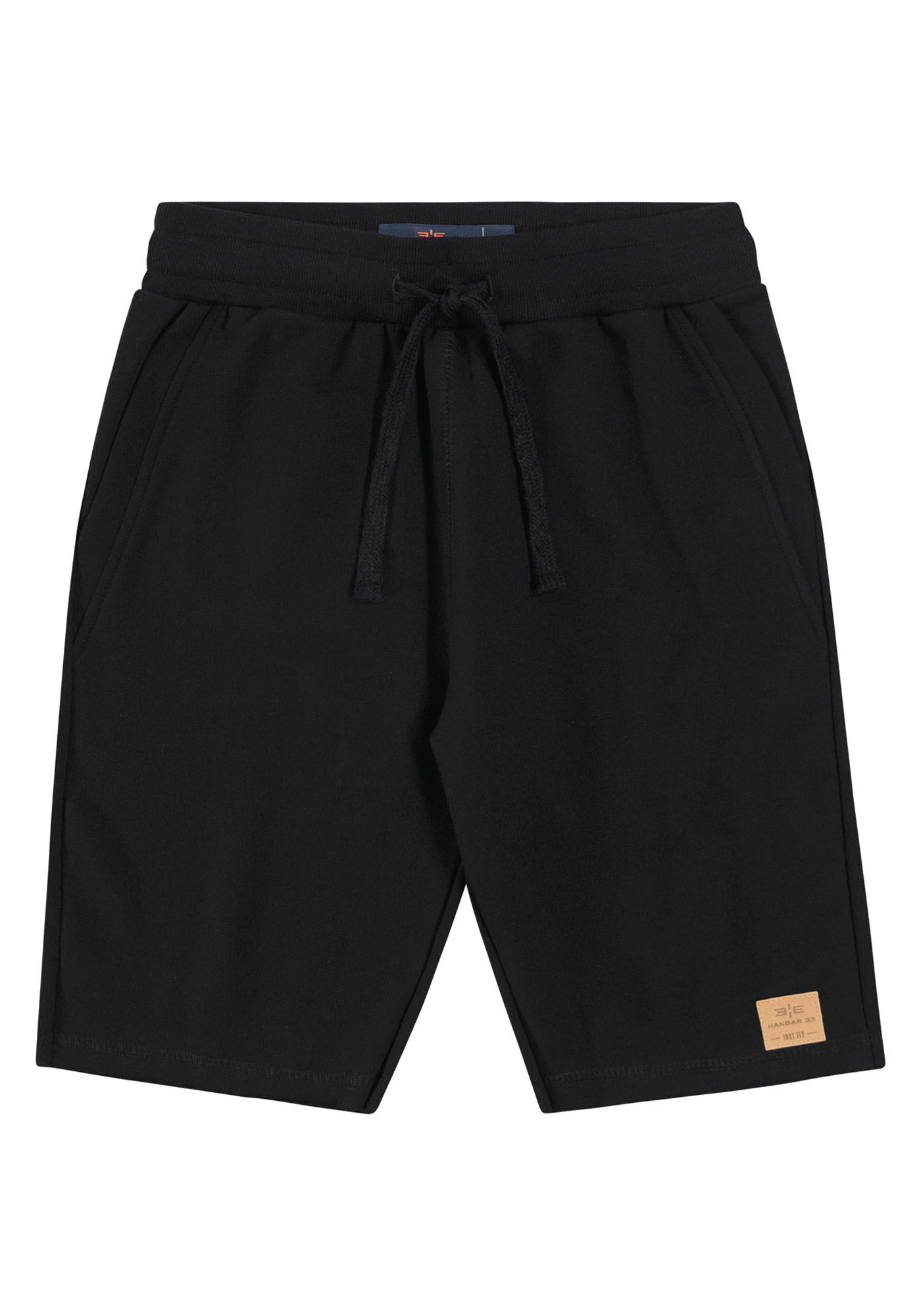 Bermuda Juvenil Masculina em Moletom, PRETO REATIVO, large.