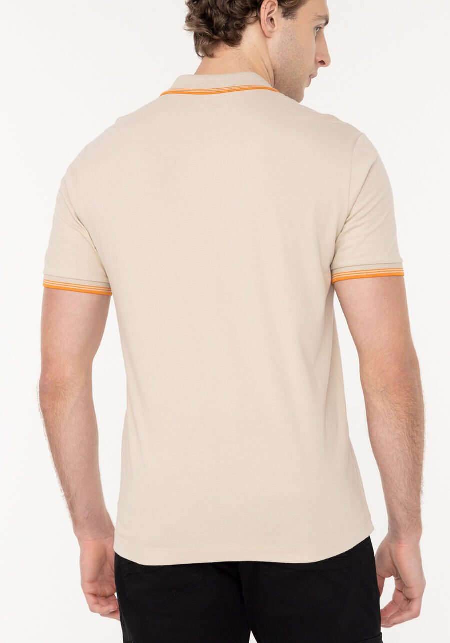 Camisa Polo De Mangas Curtas Em Algodão Responsável, BEGE SILVERSTONE. Camisa Polo De Mangas Curtas Em Algodão Responsável, BEGE SILVERSTONE, large.