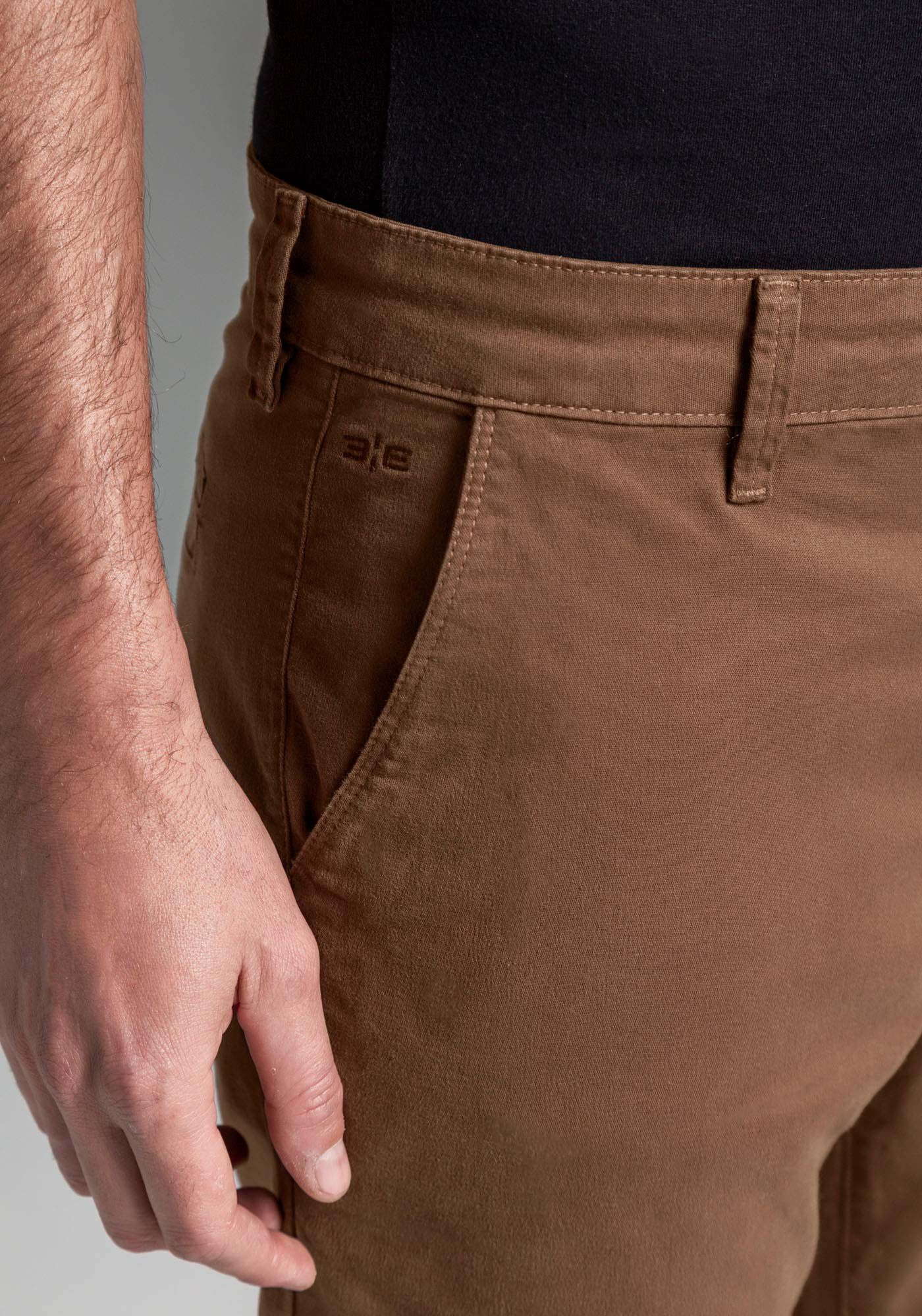 Cal&ccedil;a Slim Turbofan Em Sarja Com Elastano, MARROM COFFEE, large.