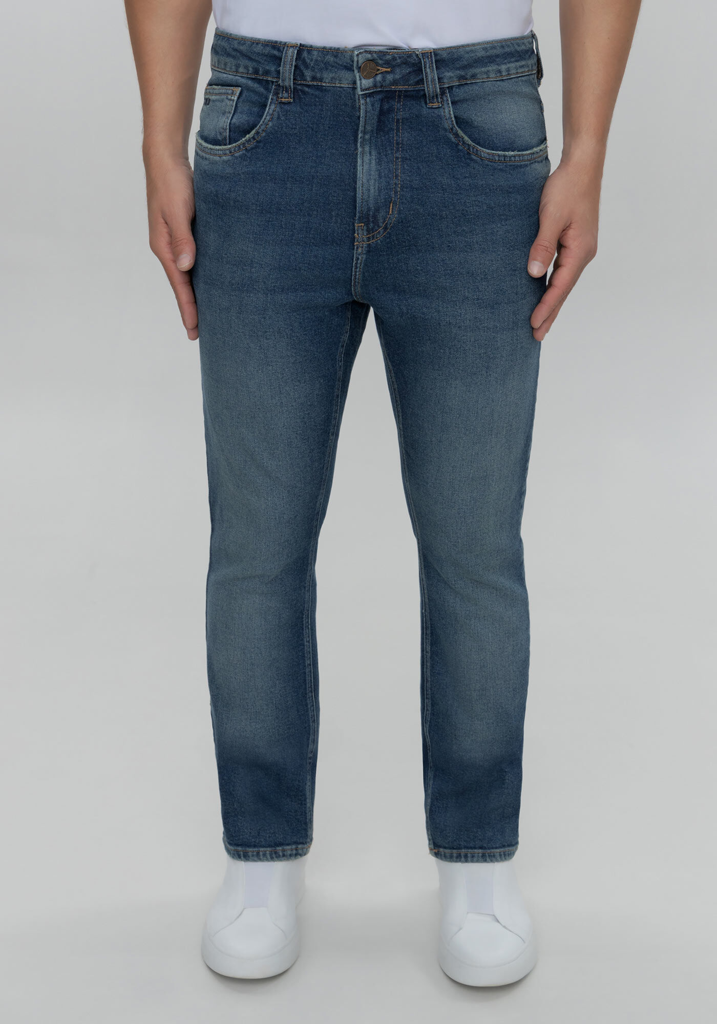 Cal&ccedil;a Slim Turbofan Em Jeans Com Elastano, JEANS, large.