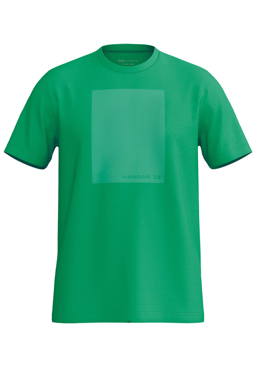 Camiseta Masculina em Malha com Estampa Bloco, VERDE ALBERCA. Camiseta Masculina em Malha com Estampa Bloco, VERDE ALBERCA, large.