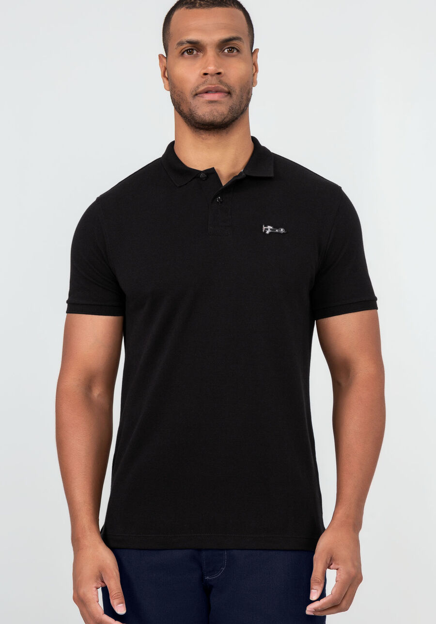 Camisa Polo Masculina Piquet Algodão Pima, PRETO ALBATROS. Camisa Polo Masculina Piquet Algodão Pima, PRETO ALBATROS, large.