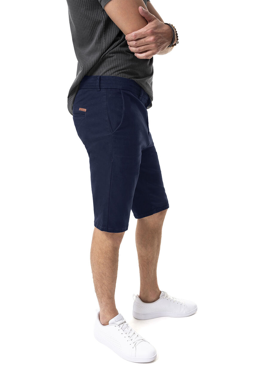 Bermuda Chino Masculina Reta, MARINHO ACTION, large.