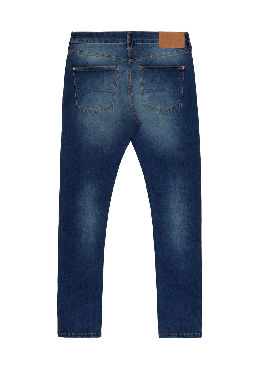 Calça Jeans Slim Turbofan, JEANS ESCURO. Calça Jeans Slim Turbofan, JEANS ESCURO, large.