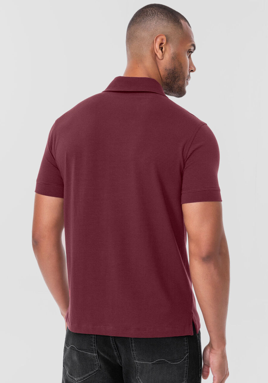 Camisa Polo Masculina em Malha Viscotton com Bordado, BORDO WITCH. Camisa Polo Masculina em Malha Viscotton com Bordado, BORDO WITCH, large.