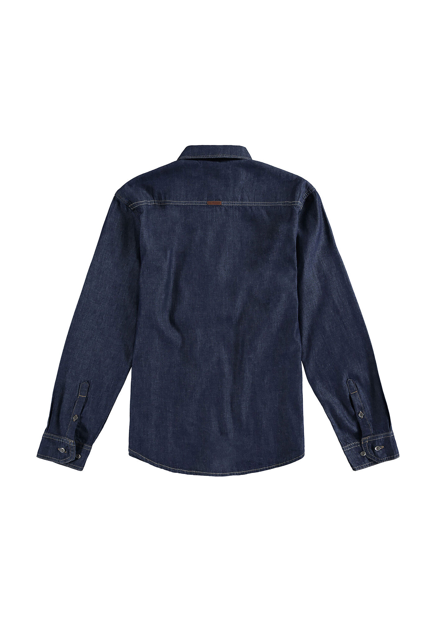 Camisa masculina Manga Longa, JEANS ESCURO, large.