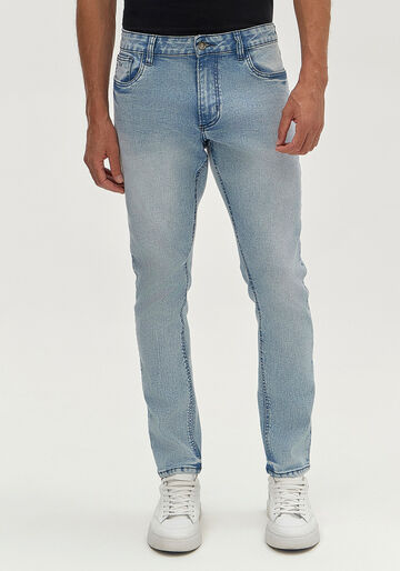 Calça Jeans Masculina Skinny Marmorizada Cropped, JEANS. Calça Jeans Masculina Skinny Marmorizada Cropped, JEANS, large.