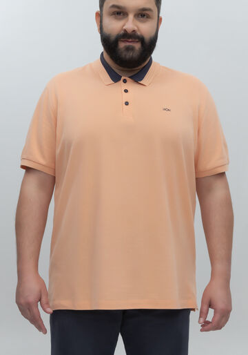 Camisa Polo De Mangas Curtas Big & Tall Em Malha Mercerizada, SALMAO ALESAN. Camisa Polo De Mangas Curtas Big & Tall Em Malha Mercerizada, SALMAO ALESAN, large.