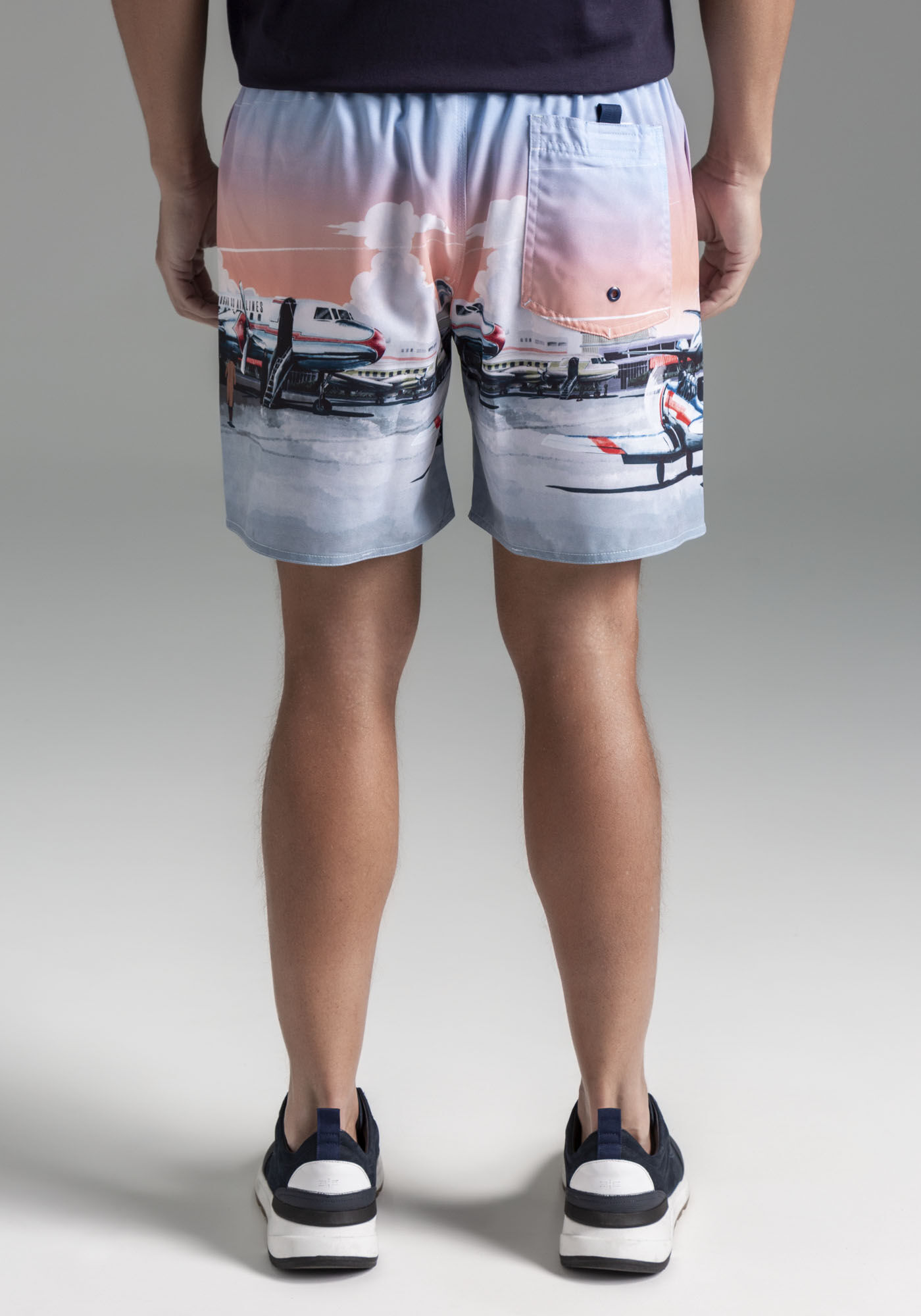 Shorts Masculino em Tecido Plano Estampado, MARINHO ACTION, large.